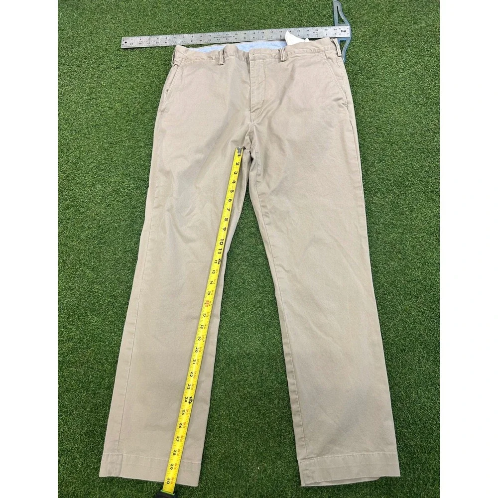 Polo Ralph Lauren Mens 36x32 Stretch Straight Fit Chino Pants Tan Khaki Cotton